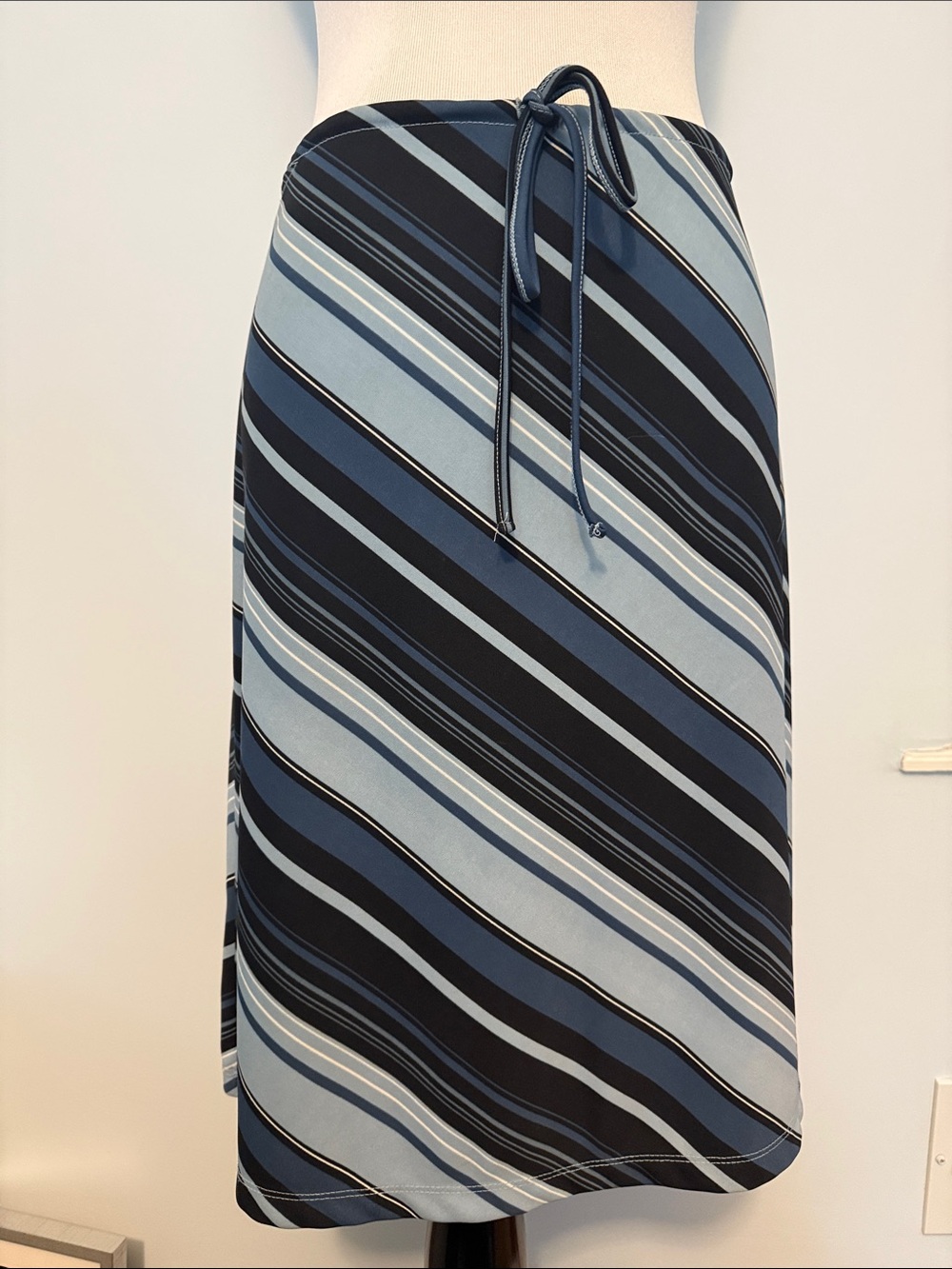 GAP Striped Diagonal Skirt in Blue and Black